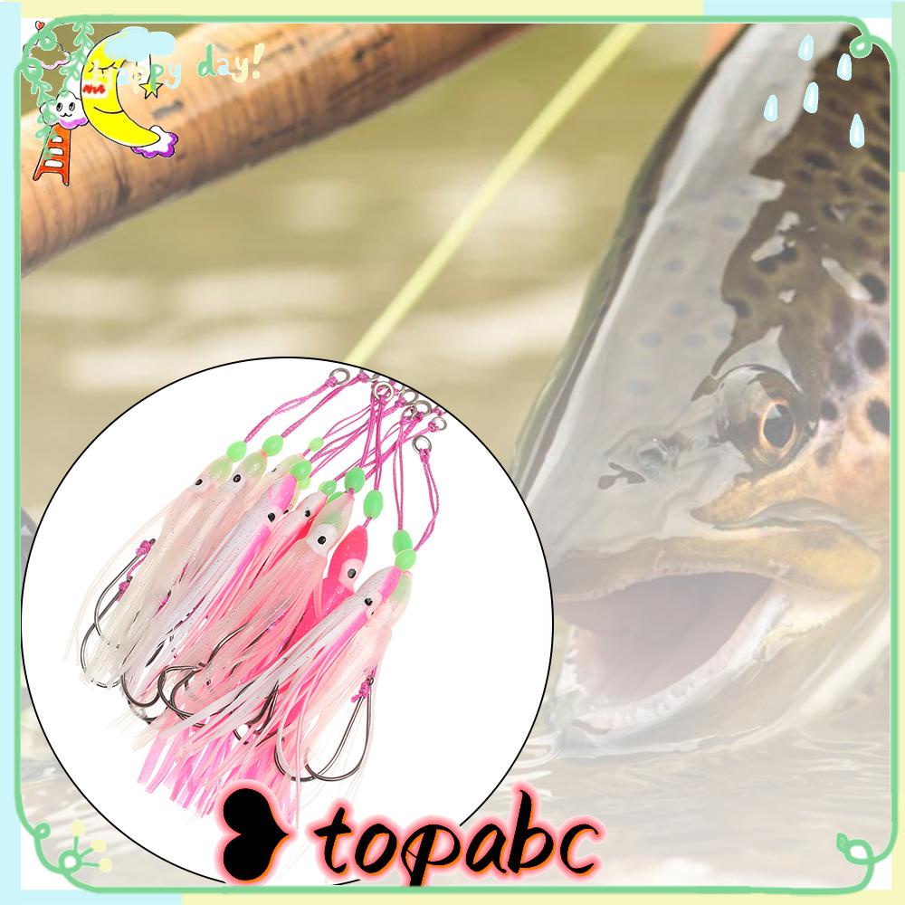 TOP 2pcs/lot Kait Umpan Gurita Air Asin 6cm /10cm /12cm Buatan Portable Fishing Tackle