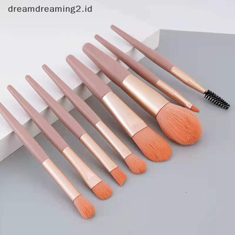 (drea) 8pcs Kuas Makeup Mini Portable Lembut Eyeshadow Blending Beauty Brush Tool //