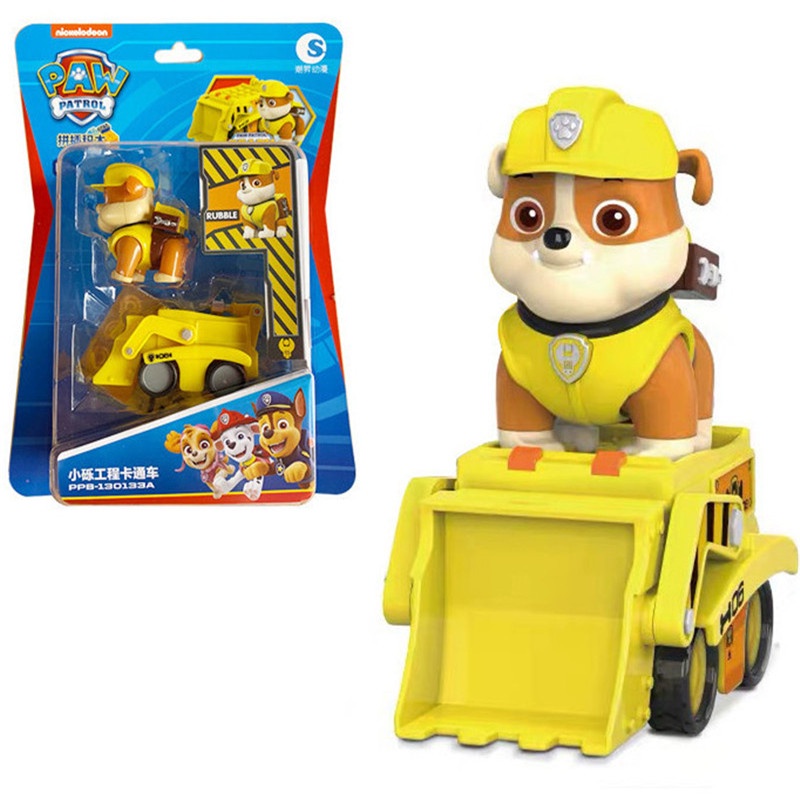 &lt; Tersedia &gt; Kartun Paw Patrol Rebound Kendaraan Mainan Set Karakter Ryder Skye Marshall Chase Rescue Mobil PVC Action Figure Anak