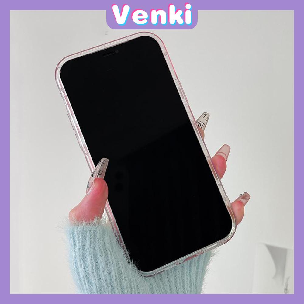 VENKI - Untuk iPhone 11 Case Bening Phone Case TPU Soft Airbag Shockproof Protection Camera Simple Black and White Check Kompatibel dengan iPhone 14 13 Pro Max iPhone 12 Pro Max XR XS