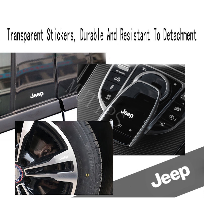 Jeep Logo Mobil Stiker Logam 3D Kreatif Dekorasi Lencana Interior Pintu Jendela Mobil Untuk Willys Wrangler jk Grand Renegade Compass2023 Cherokee