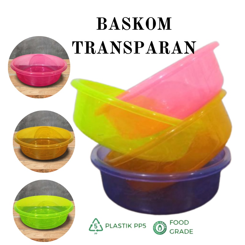 GOS - B314 - Baskom Plastik Transparan - Baskom Plastik Bening - Baskom Warna