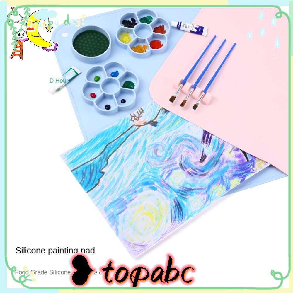 TOP Alas Lukis Silikon Tahan Lama Watercoloring Stamping Anti Lengket Craft Mat Untuk Melukis