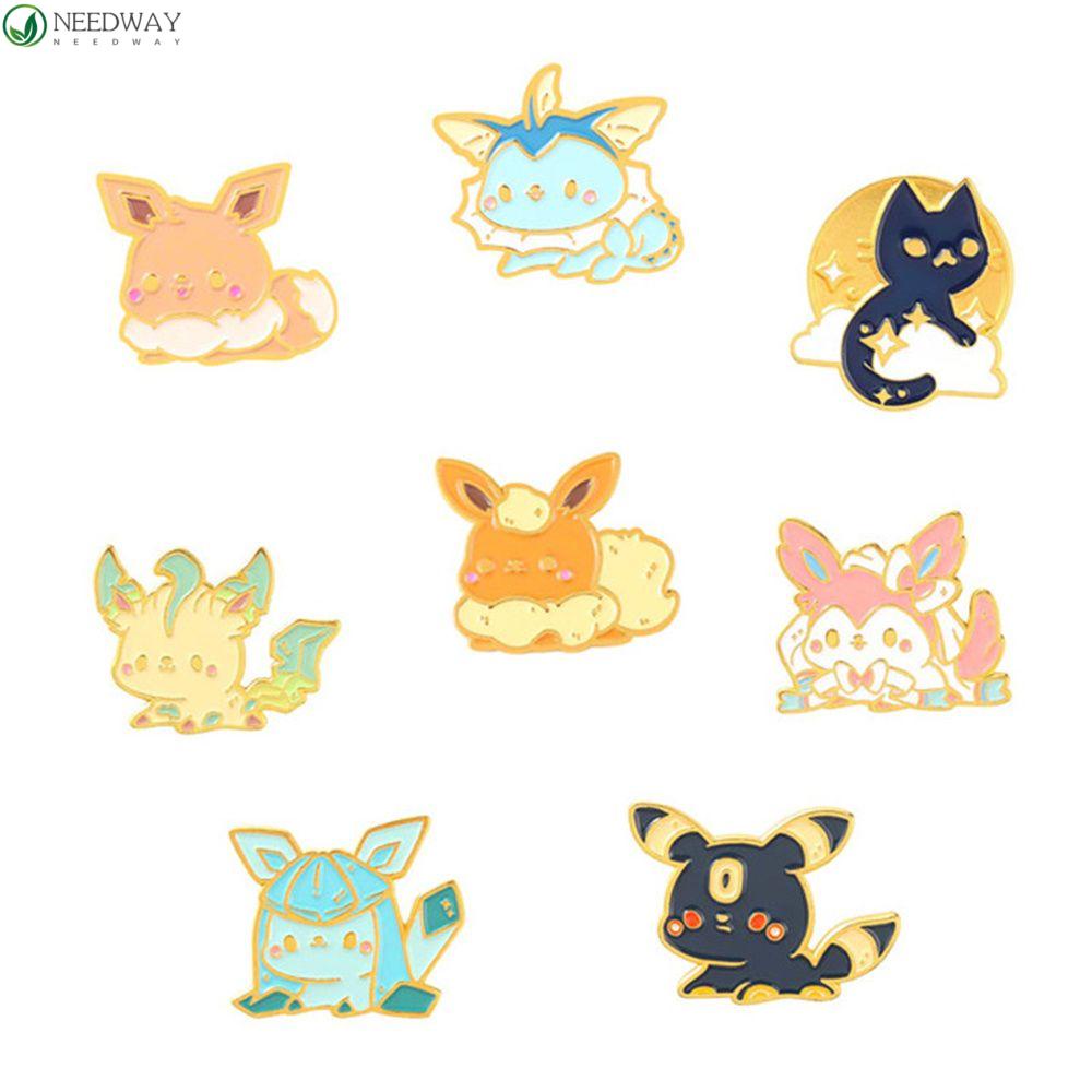 NEEDWAY Eevee Bros Anak Hadiah Anime Baju Kartun Cat Logam Cosplay Lencana