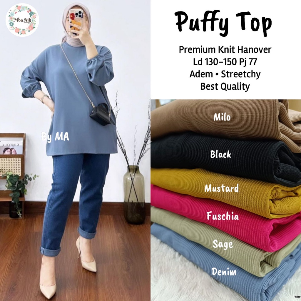 PUFFY TOP ORI MBA AIK | Premium Knit Hanover