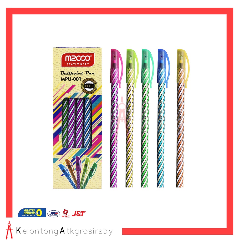 

Ballpoint / Puplen / Bolpen Murah Lilin Ulir M2000 (12pcs)
