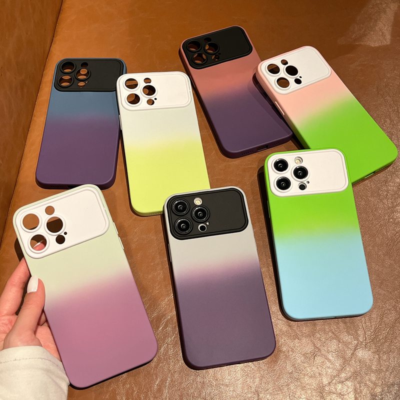 Gradient 7Colors Soft Silicon Case HP iP iPhone 7 8 + Plus SE 2020 2022 X XR XS Max 11 12 13 14 Pro Max FTD Casing Apple