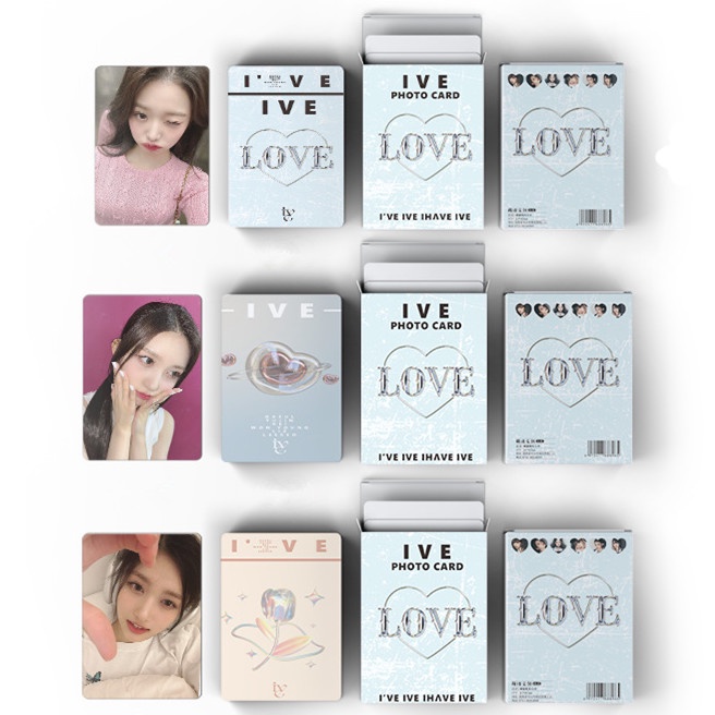 50pcs /box IVE Photocards Album Kartu Laser Kpop Postcards