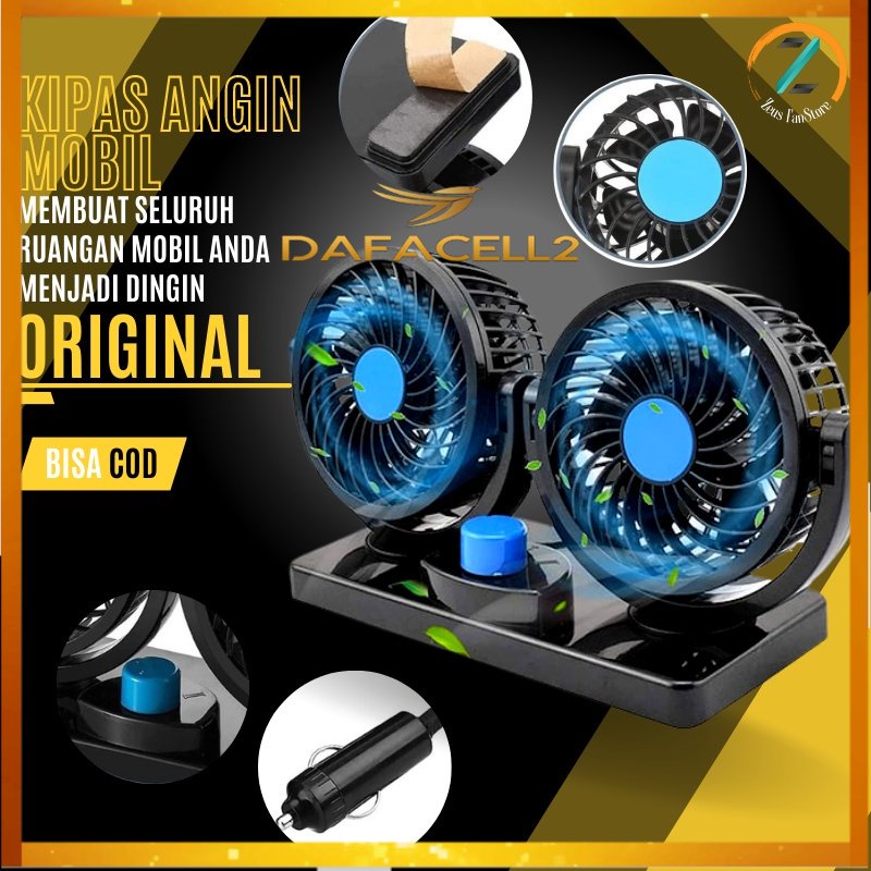Kipas Angin Mobil 12 Volt Kipas Angin Mini Mobil Truk Double Fan Blower USB Pengganti AC