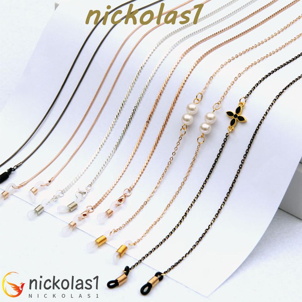 NICKOLAS1 Mutiara Masker Rantai Kacamata Perhiasan Masker Wajah Kalung Wanita Pria Logam Unisex Mask Lanyards