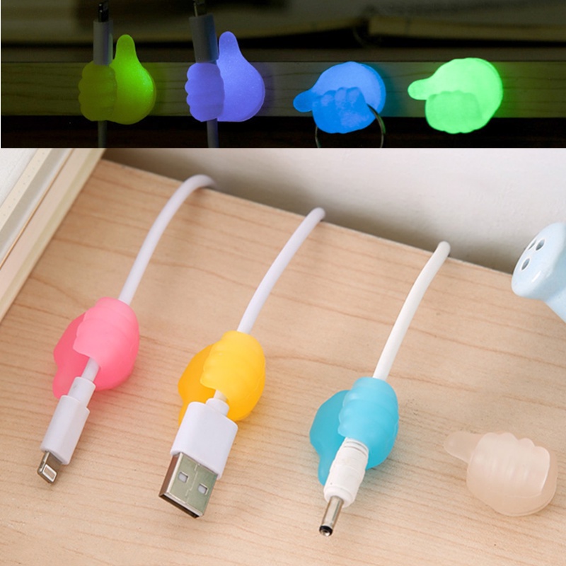 Kreatif Silikon Neon Jempol Dinding Kait Klip Kabel Kawat Meja Organizer Hal Yang Bermanfaat Untuk Gadget Penyimpanan Rumah