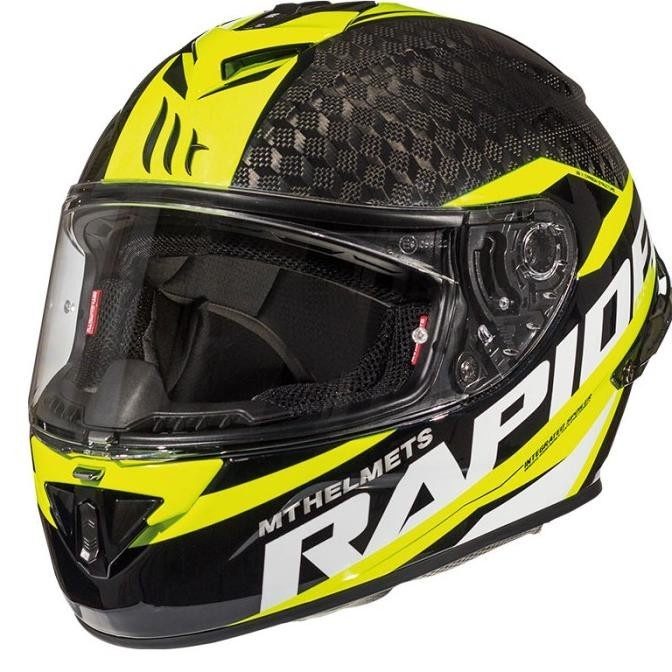 Helm Mt Helmets Rapide Pro Carbon Gloss Fluo Yellow