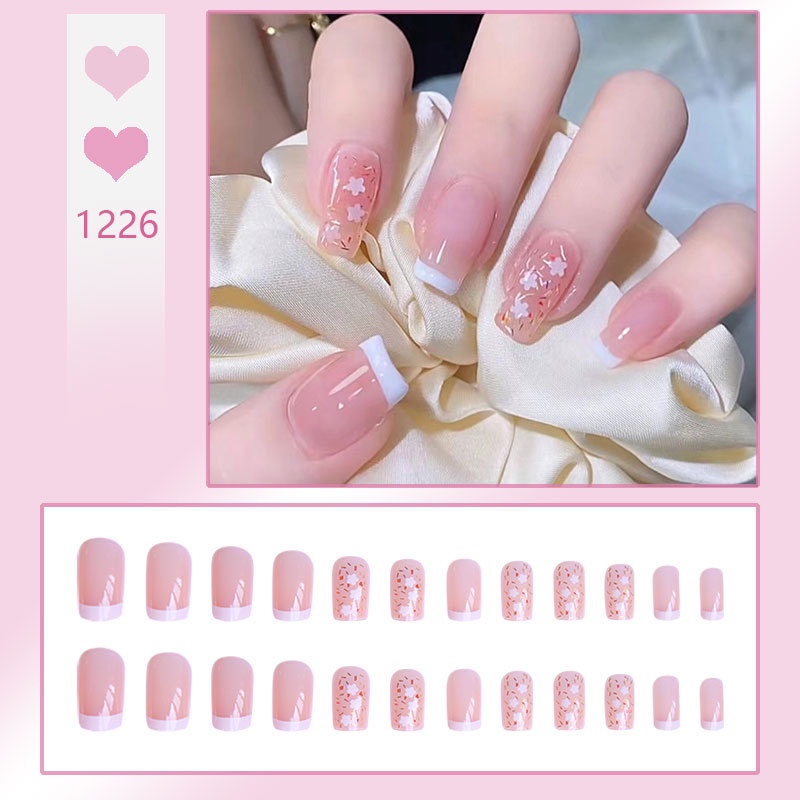 Press on Nails Star Love Fake Nail Tips Manicure Kuku Palsu Kit Finger Wearl