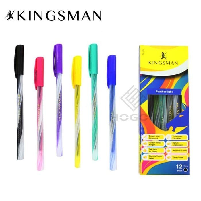 

ISI 12 PCS PULPEN BOLPEN PEN LILIN WARNA KINGSMAN PEN