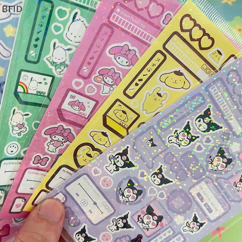 [BFID] 3pcs Stiker Anime Kawaii Sanrio Aesthetic Hello Kitty Kuromi My Melody Cinnamoroll Decals Stiker Hias Mainan Anak [ID]