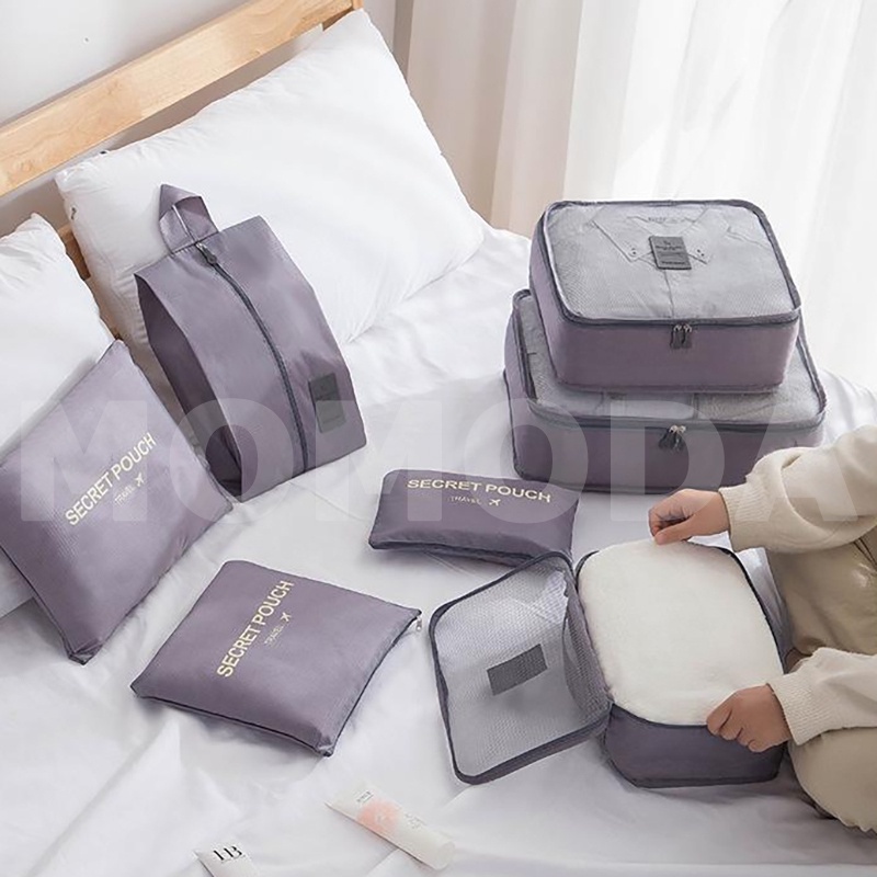【Debora Mall】MOMODA Tas Dalam Koper 7in1 Set 7Pcs SET Travel Luggage Organizer Packing Cubes Set Storage Bag Waterproof Laundry Bag Traveling Accessories Tas Travel Organizer Storage Bag Luggage Bag