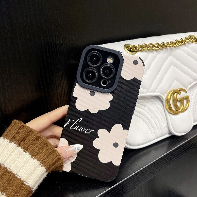 IPHONE Untuk Iphone14 13 12 11 Pro Max X XR XS Max7 8 Plus Bunga Tekstur Vertikal Kulit Pelindung Soft case