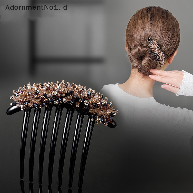 [AdornmentNo1] Elegan aksesoris rambut wanita sisir rambut warna manik kristal rambut klip jepit rambut Lady Bride pesta pernikahan hiasan kepala hiasan kepala