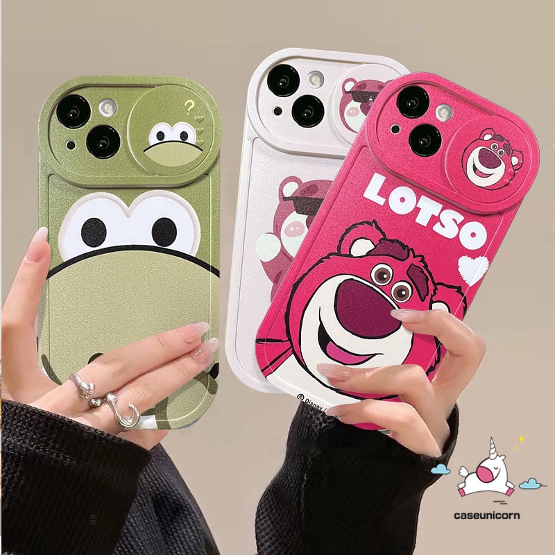 Fashion Funny Dinosaur Push Pull Window Camera Lens Protector Case Compatible For iPhone 7Plus 8Plus 11 13 XR 12 11 Pro Max X XS Max Cartoon Cute Strawberry Bear Lotso Soft Cover