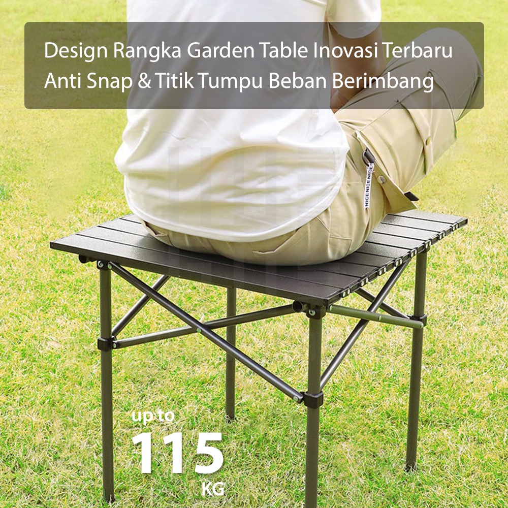 HUGO Meja Lipat Outdoor Meja Camping Portable Serbaguna Bahan Besi