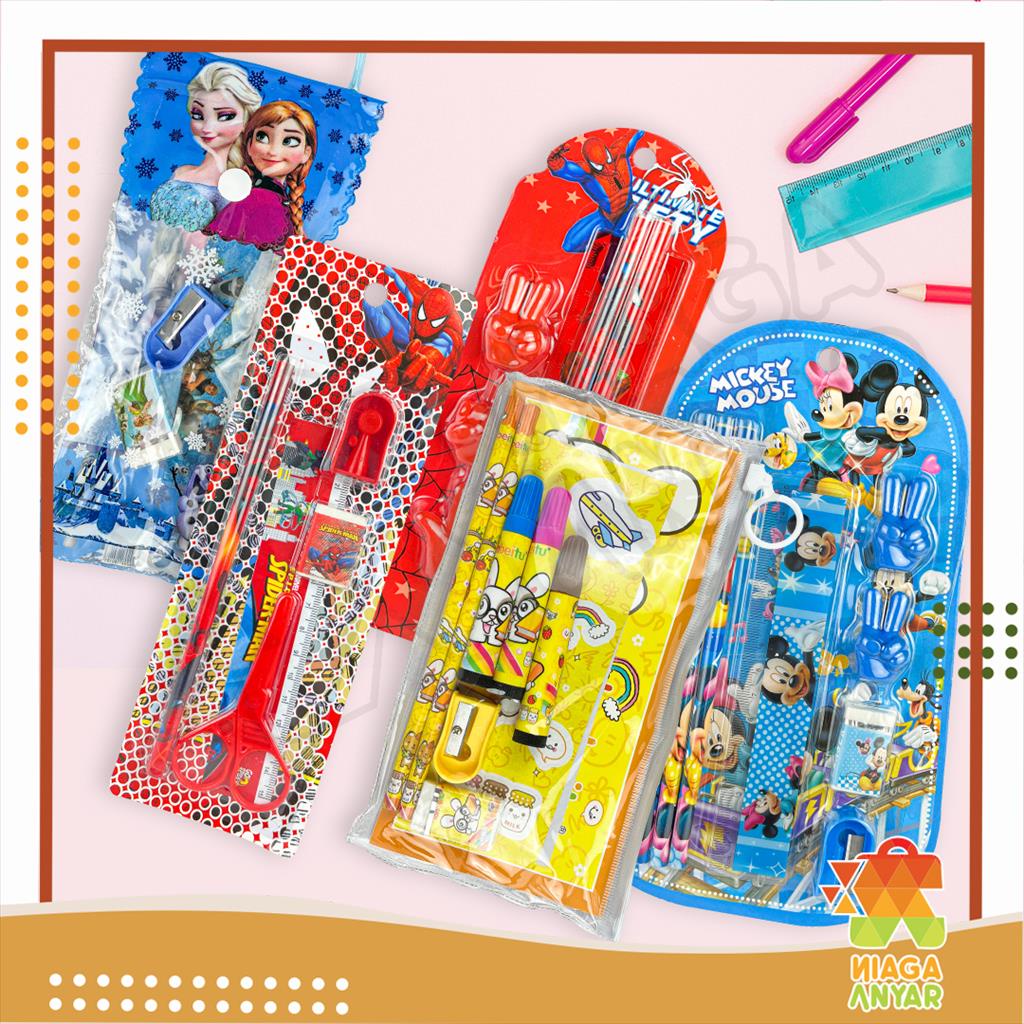 

NAS Paket Alat Tulis Hampers Souvenir Ulang Tahun Birthday Anak Pouch Tas Mini Set / Stationery Set