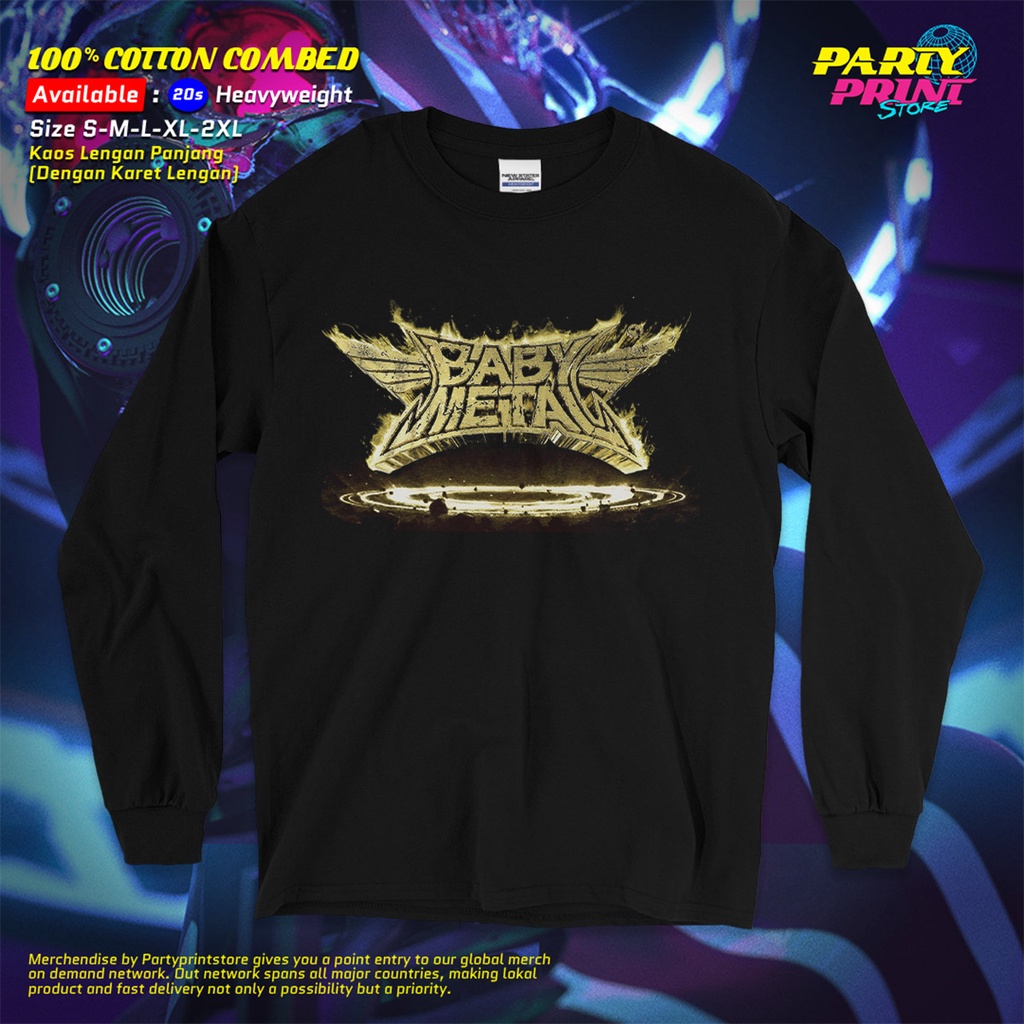 Partyprintstore Kaos Lengan Panjang Pria Band BabyMetal Baby Metal Resistence #3