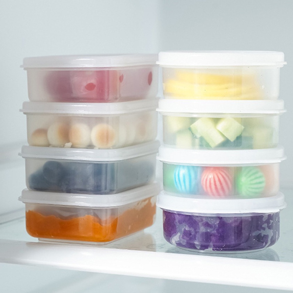 ღ Kotak Pemelihara Segar Kotak Tertutup Mini Kotak Makanan Tambahan Bayi Food Grade Jam Sub-Kemasan Kotak Sayuran Buah Penyelenggara Pemelihara Segar