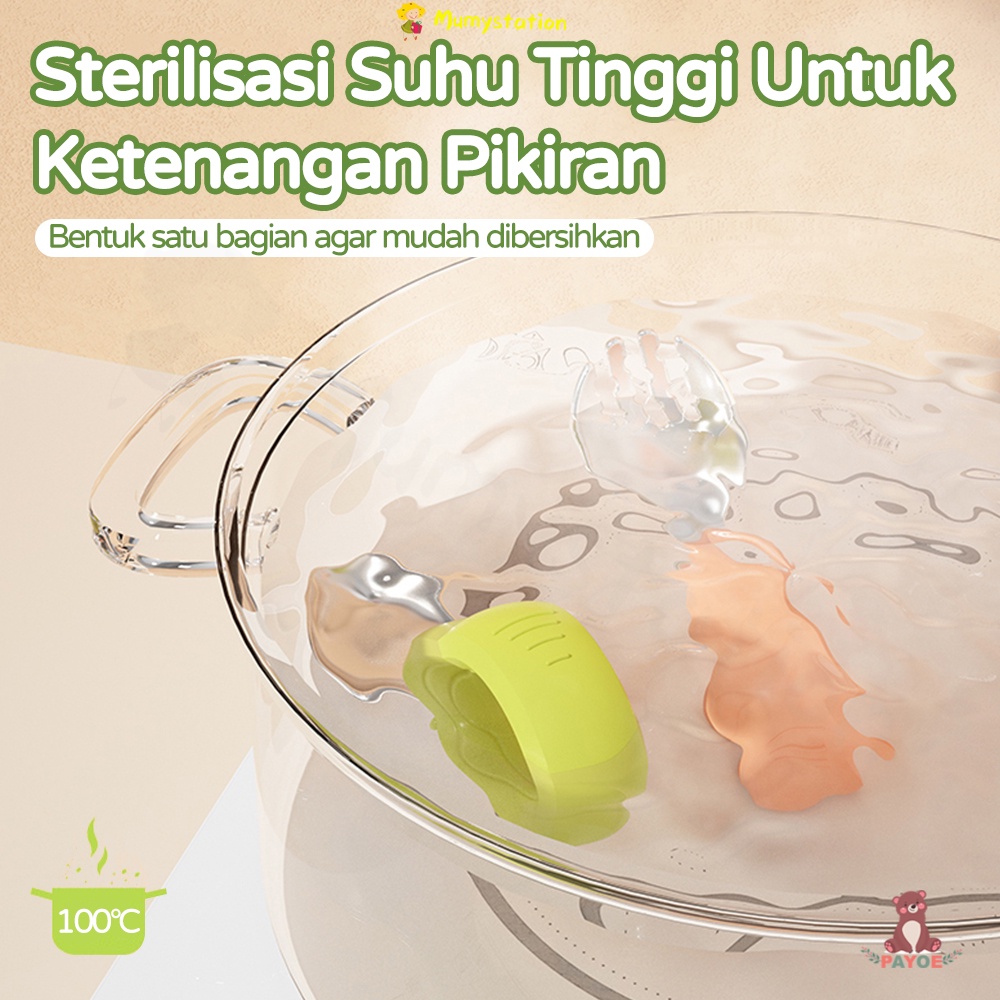 Mumystation Sendok Makan Anak Sendok Mpasi Bayi Stainless Steel Training Spoon Silikon Baby Sendok Belajar Makan Bayi