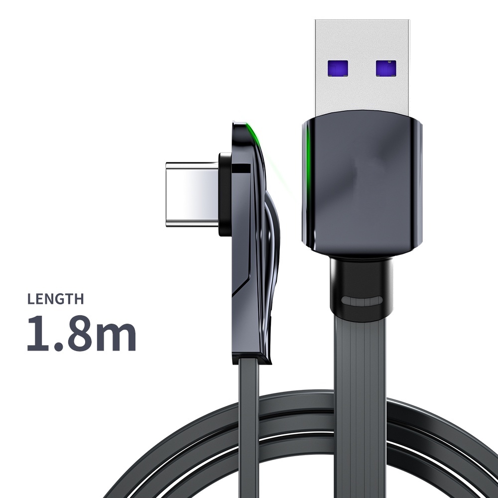 5a Quick Charge 66W Usb Tipe C 90derajat Pengisian Cepat Usb C Kabel Tipe-C Data Cord Charger Usb-C Untuk Telepon Tipe C