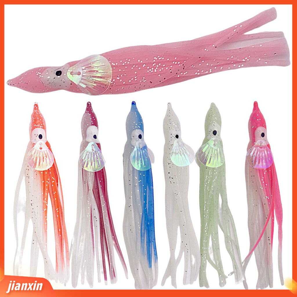 (In Stock) 12 cm Memancing Memikat Simulasi Warna Terang Ketangguhan Yang Baik Mata Hidup Melar Ikan Menarik Universal Bercahaya Laut Memancing Lembut Gurita Cumi Rok Perlengkapan Memancing