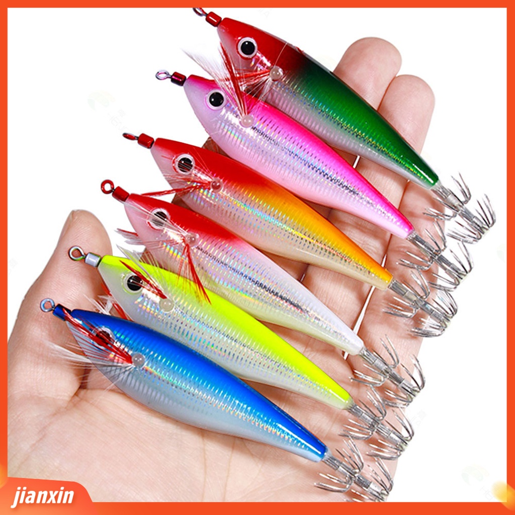 (In Stock) 10cm /10g Luminous Udang Umpan Jigging Simulasi 3D Fisheye Tajam Cumi Kait Mencegah Pelarian Universal Laut Memancing Buatan Keras Lure Umpan Pancing Tackle