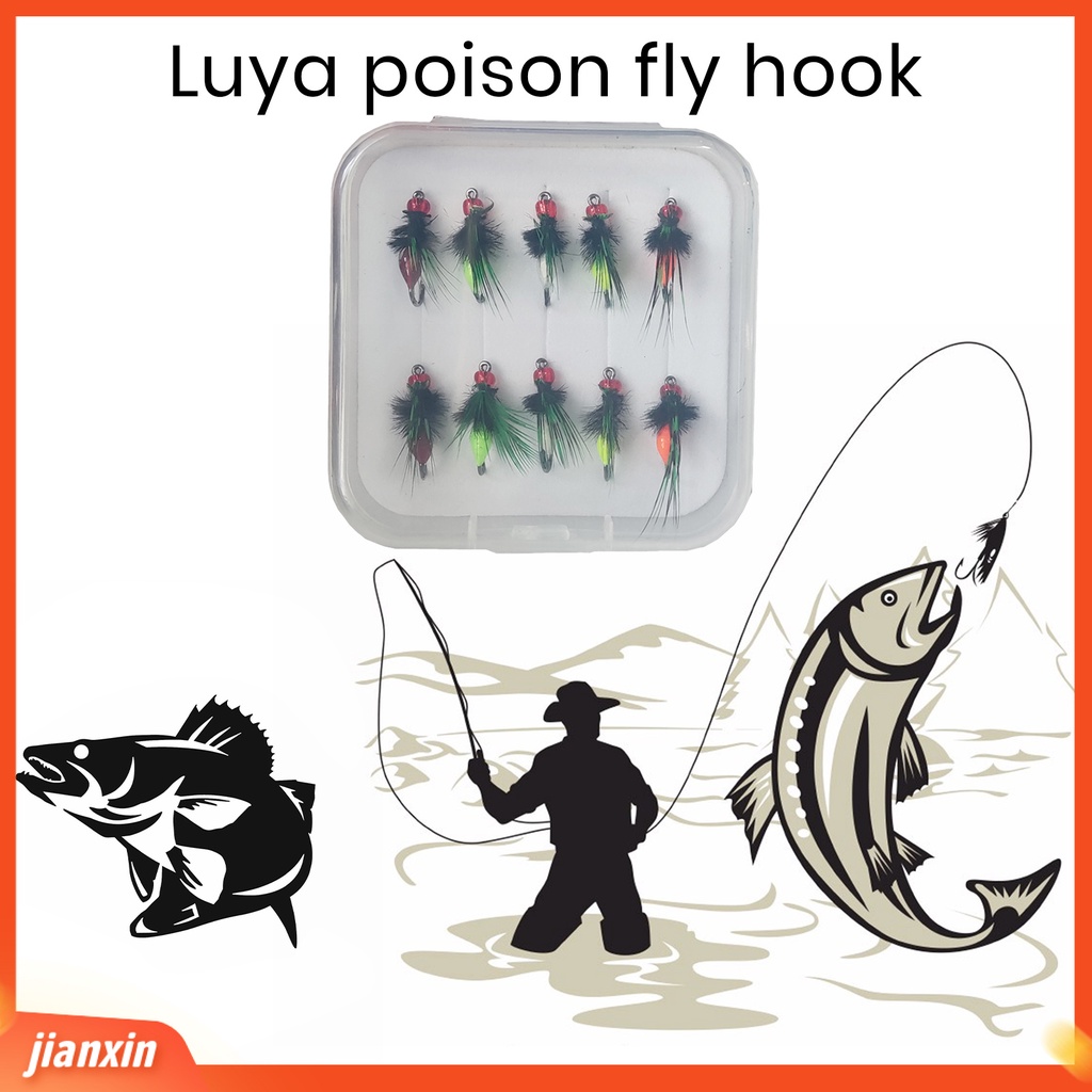 (In Stock) 1set Umpan Lalat Palsu Simulasi Serangga Beracun Tajam Kait ABS Plastik Profesional Memancing Reusable Bass Fishing Lure Umpan Lalat Buatan Umpan Pancing Tackle