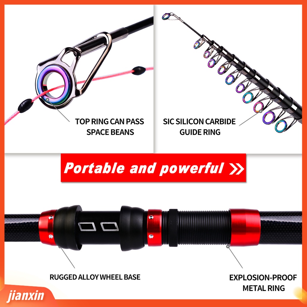 (In Stock) Tiang Pancing Mini Anti Korosi Kekuatan Tinggi Serat Karbon Portable Telescopic Fishing Rod Untuk Angling