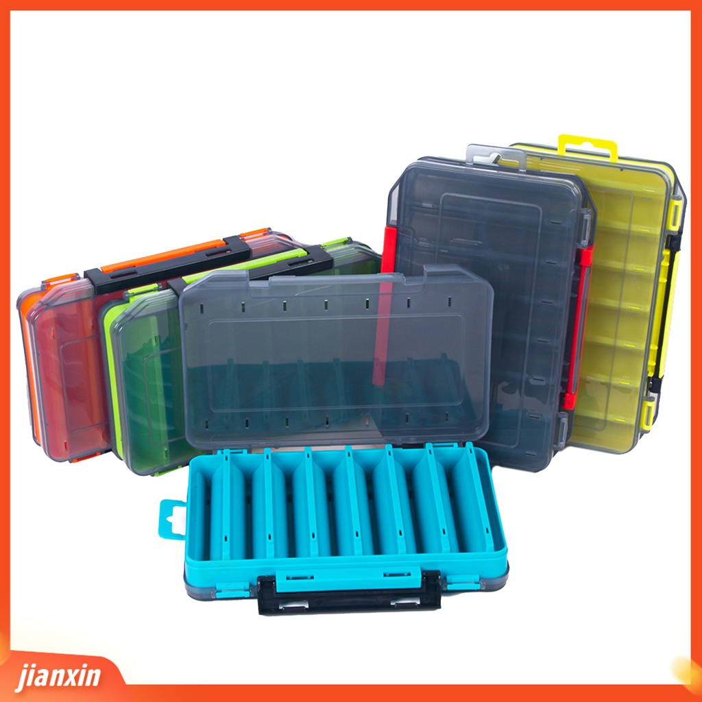(In Stock) ABS Lure Box Multifungsi Portabel Dua Sisi 14kisi Kotak Umpan Untuk Angling