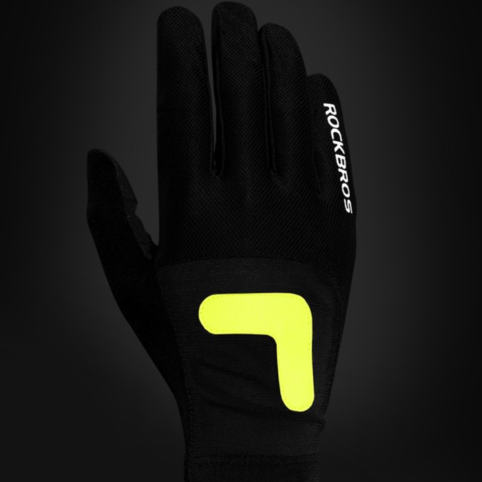 Sarung Tangan Sepeda Rockbros S299 Hitam Kaos Tangan Anti Slip Sport Tactical Trail Cross Gowes Mtb Cycling Motor Pelindung Tangan Full Finger Anti UV