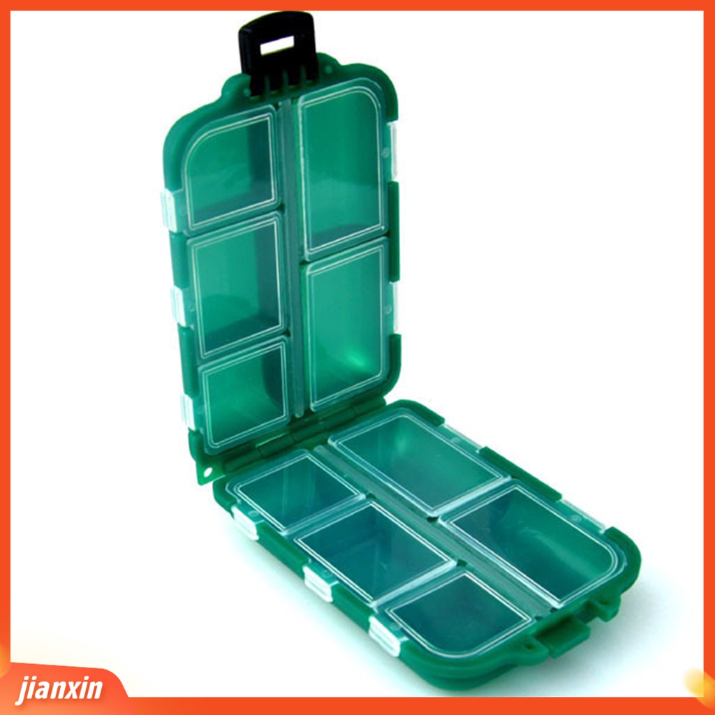 (In Stock) 10kompartemen Kotak Kait Sendok Umpan Pancing Mini Gadget Case Tackle Aksesori