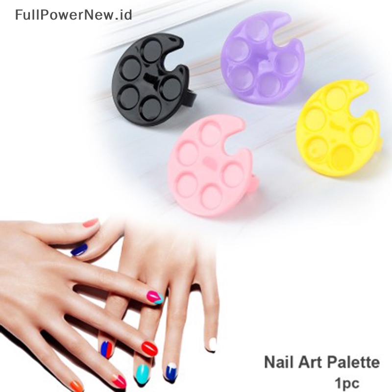 Power Palette Mini Nail Art Piring Plastik Jari Cincin Akrilik Paing Gambar Holder ID