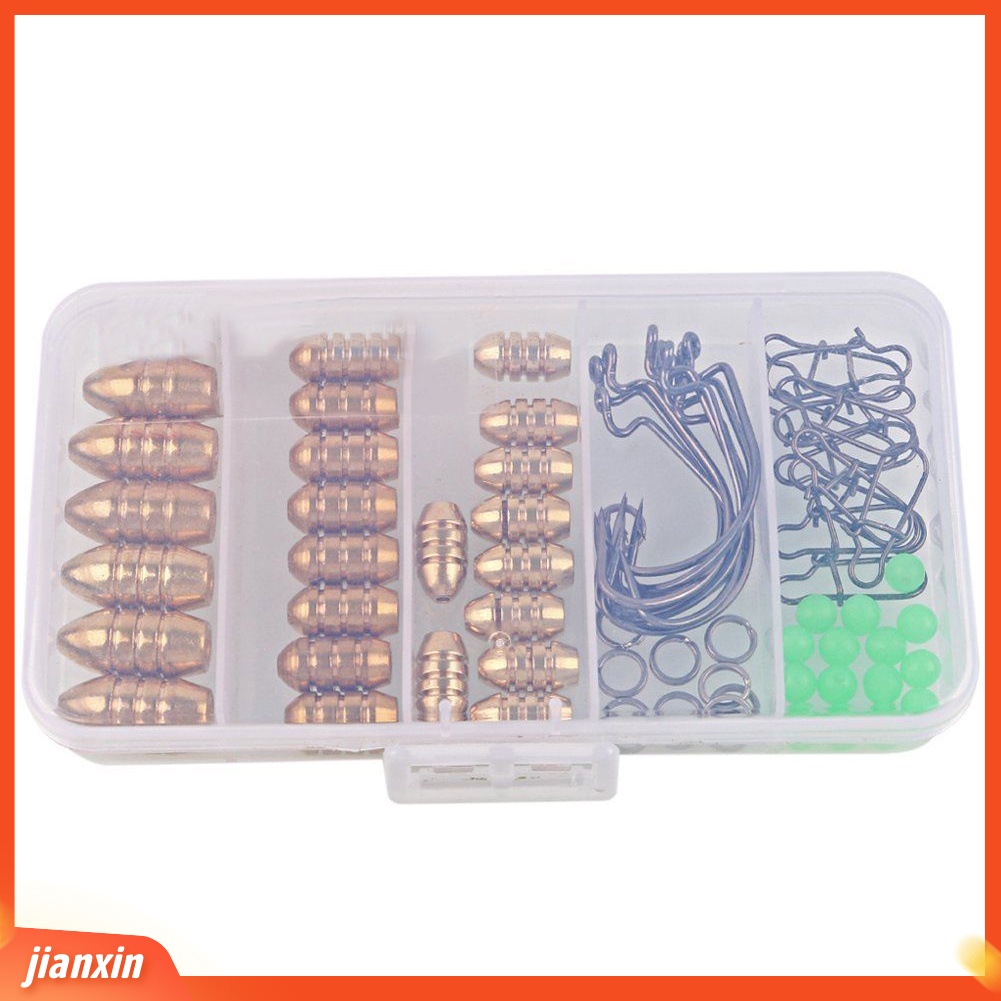 (In Stock) Set Pemberat Kuningan Mancing Jig Hook Putar Ring Connector Tools Dengan Box