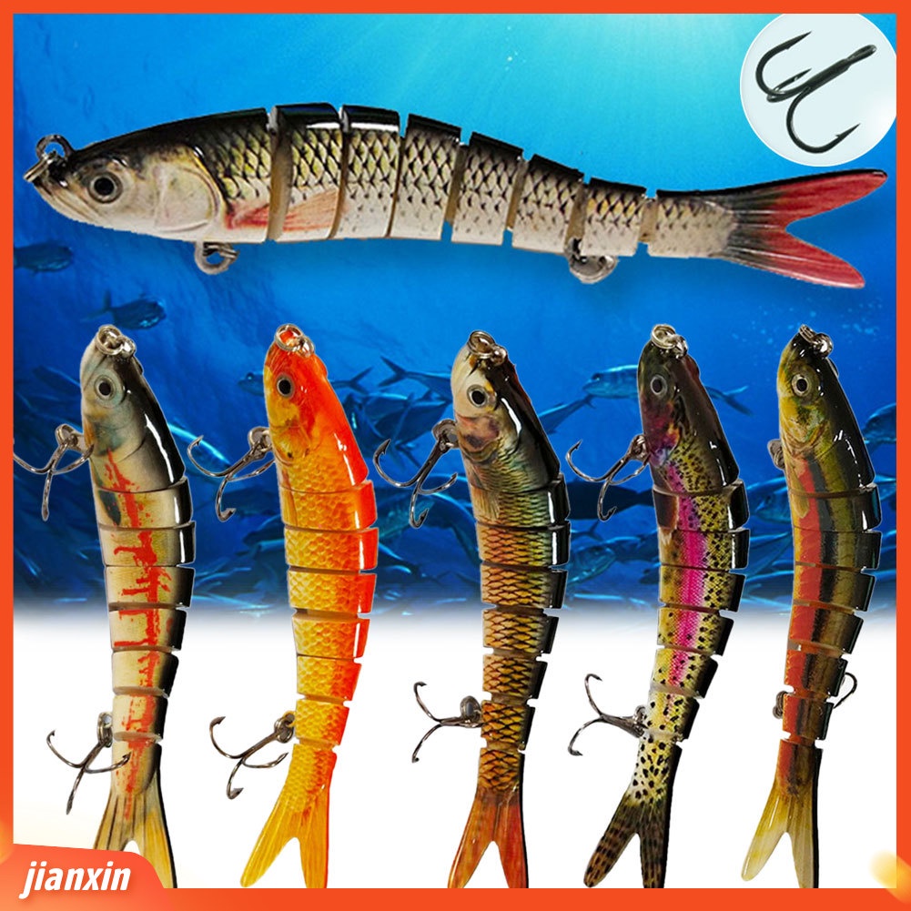 (In Stock) 14cm Umpan Swimbait 8segment Buatan Umpan Pancing Crankbait Fish Tackle