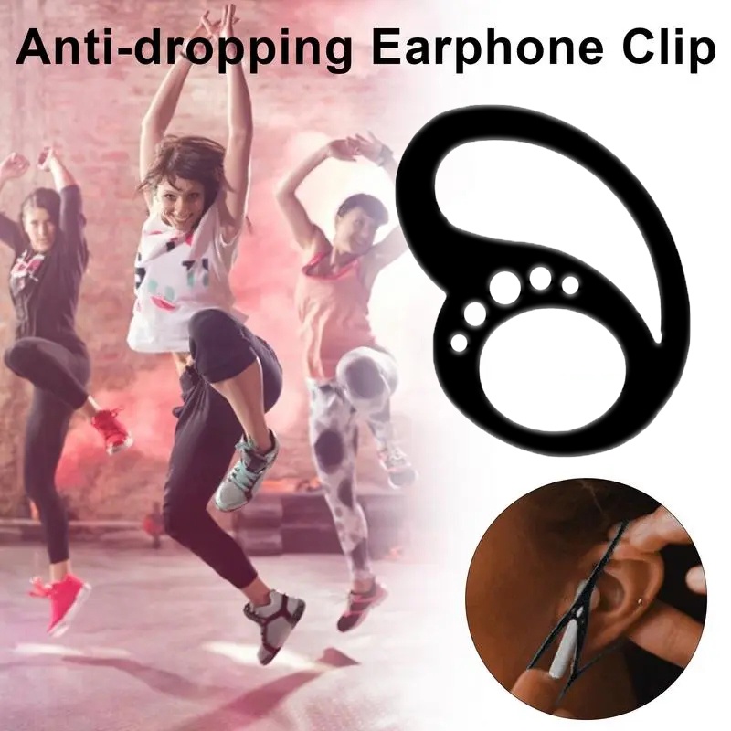 1pasang Headphone Portabel Anti-drop Silikon Earhook/ Nirkabel Olahraga Earphone Tetap Klip/ Headset Universal Anti-slip Penutup Pelindung