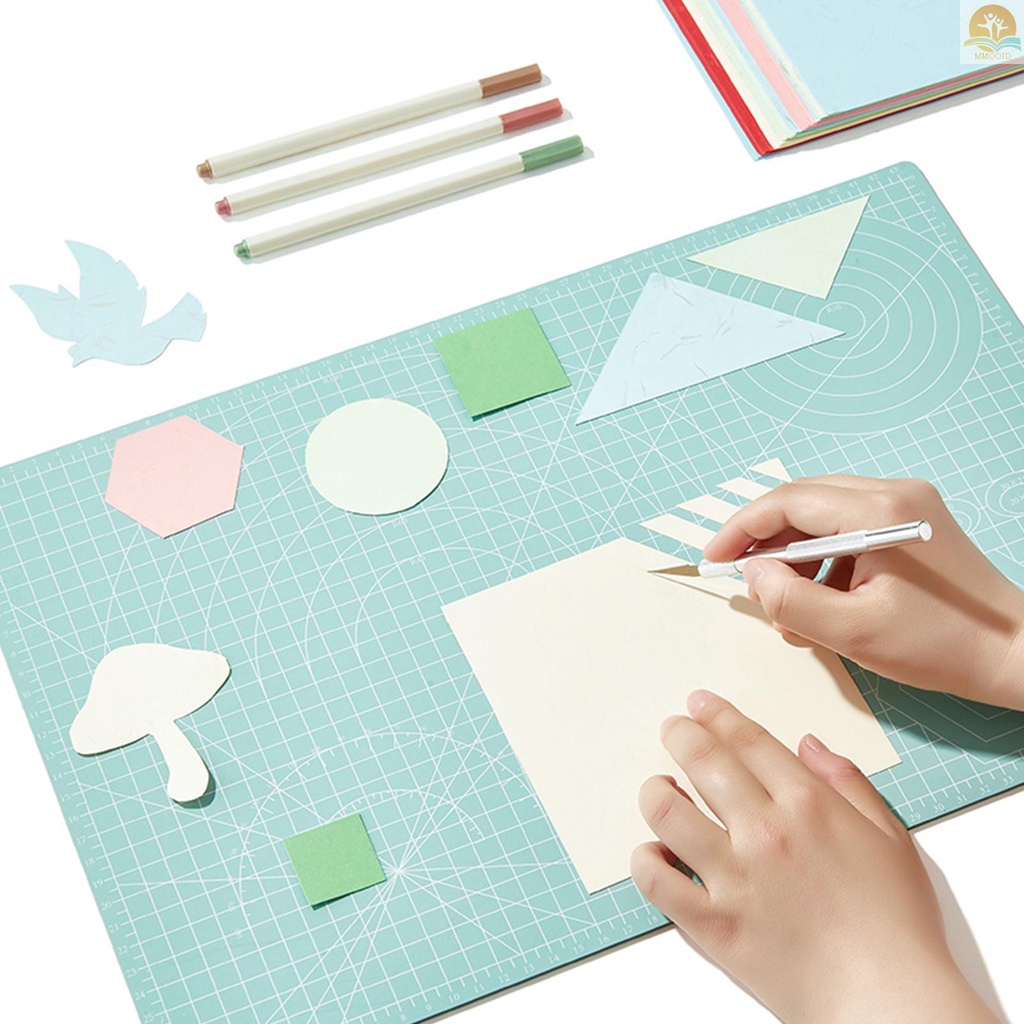 In Stock JIELISI A3 Alas Pemotong PVC Dua Sisi Non-Slip Talenan Cut Pad DIY Alat Dengan Garis Grid Bening Sudut Untuk Menjahit Kain Scrapbooking Art Craft Card Projects 45x30cm