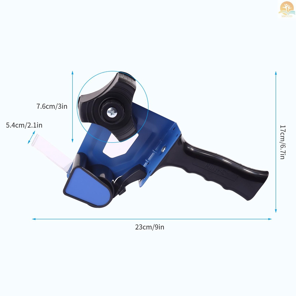 In Stock KW-TRIO Handheld Packing Tape Dispenser Alat Penyegel Kemasan Kelas Komersial 5cm/2in Pita Lebar Untuk Drop Ongkir Mailing Industrial Side Loading