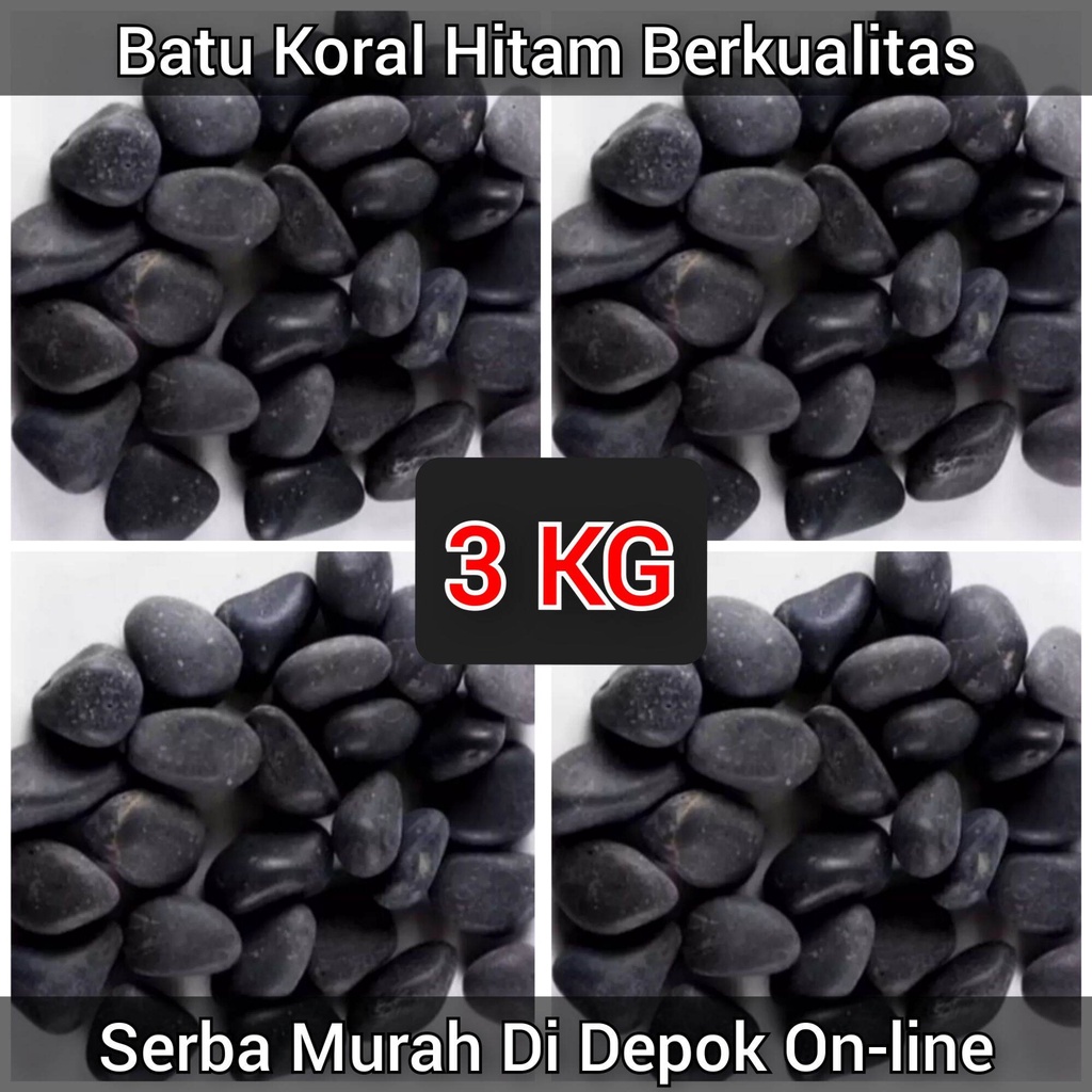batu koral hitam 3 kg / batu coral hitam / batu koral hitam taman