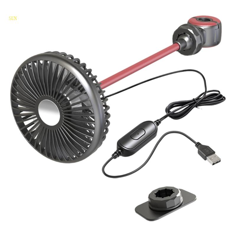 Sun Air Circulator Fan Kipas Ventilasi Kipas Angin Mobil Car Seat Fan Dashboard Mounted USB Fan Backseat Car Fan Untuk Kendaraan Offi