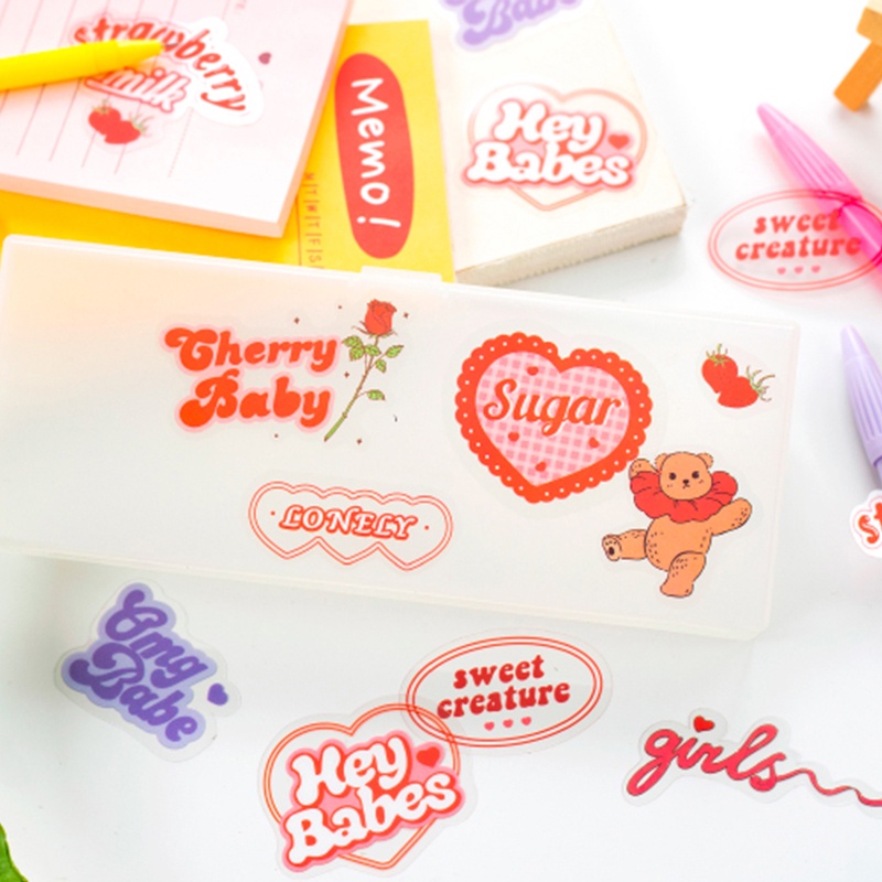 30pcs Stiker Seri Kartun Vintage Gadis Multi-Pola Scrapbook Deco DIY Stiker