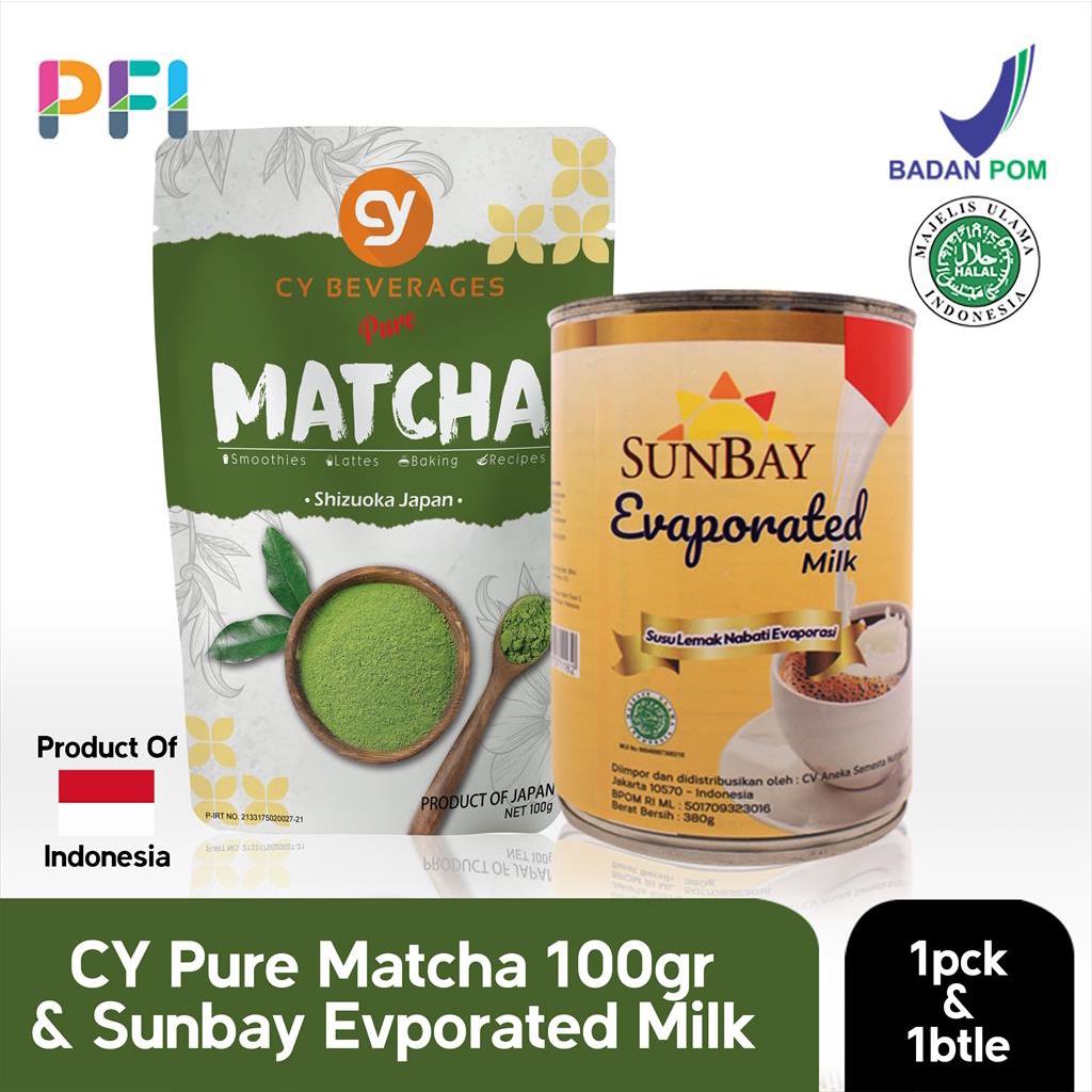 

Special Bundle! CY Pure Matcha 100gr + Sunbay Evaporated Milk