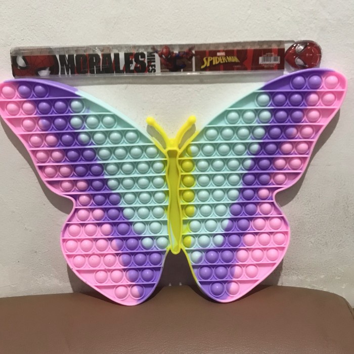 Pop it fidget toy rainbow jumbo kupu kupu - kupu dadu