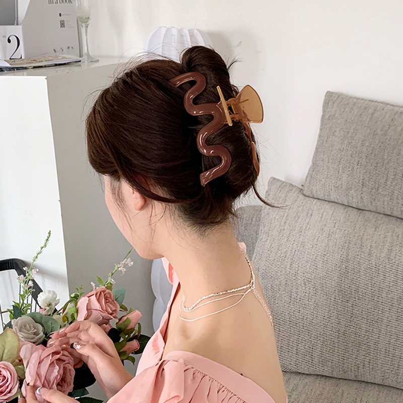 Fashion Cakar Klip Sedotan Akrilik M Berbentuk Rambut Tidak Teratur Geometris Pribadi