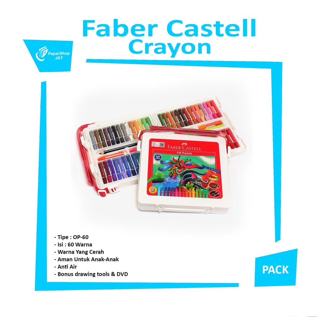 

FABER CASTELL - Crayon Hexagonal Oil Pastel 60 Warna - Set