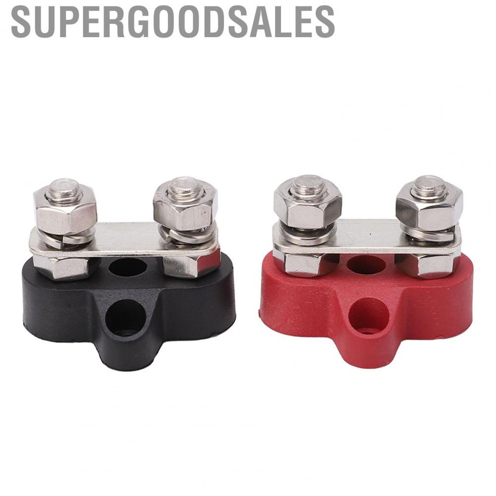 Supergoodsales (Black Plus Red)2 Pcs M8  Distribution Terminal Block Set Ground